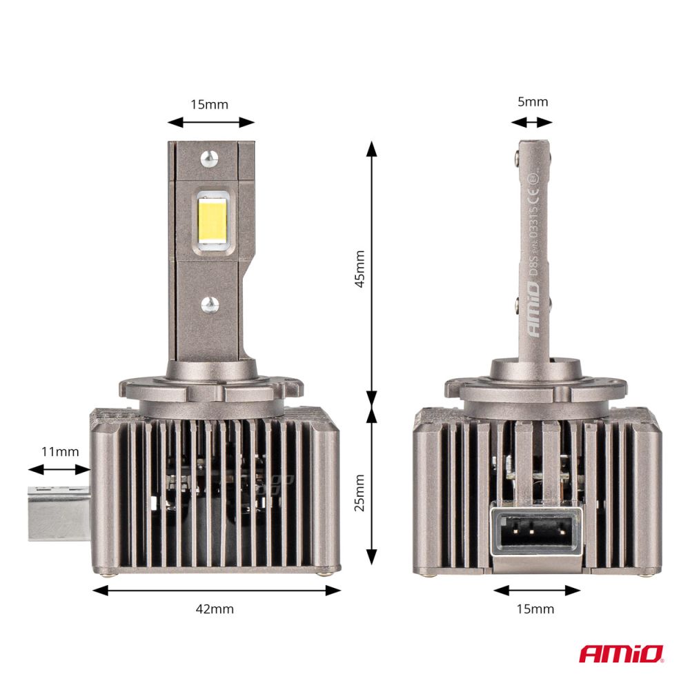 Amio - ΛΑΜΠΕΣ LED D8S 9>16V 70W 6.500K 8600lm (ΜΕ ΨΥΚΤΡΑ) XD SERIES - 2 ΤΕΜ. (03315/AM)