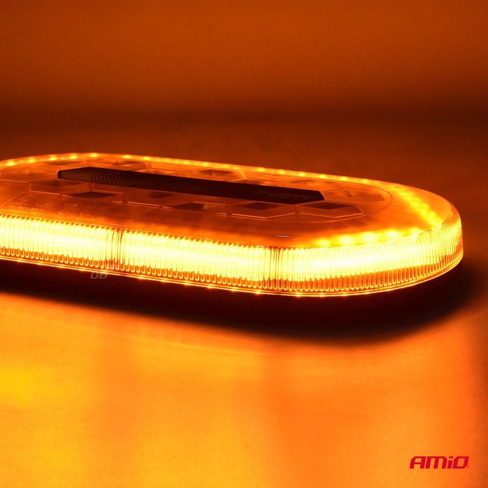 Amio - ΦΑΡΟΣ/ΜΠΑΡΑ MINI 12/24V 48SMD LED ΠΟΡΤΟΚΑΛΙ ΜΕ ΦΙΣ ΑΝΑΠΤΗΡΑ & ΜΑΓΝΗΤΙΚΗ ΒΑΣΗ 328x186x50mm - 1 ΤΕΜ. (03336/AM)