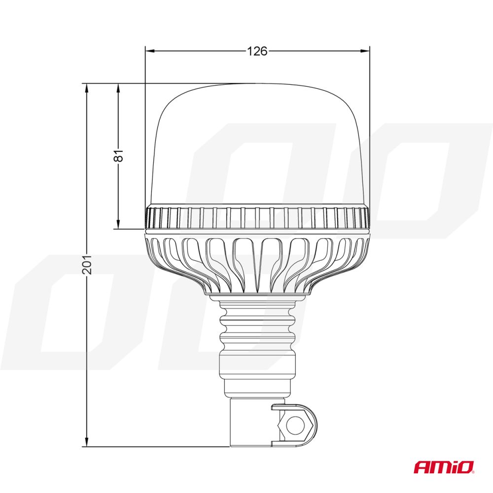 Amio - ΦΑΡΟΣ DIAMONT W25P ΜΕ ΛΕΥΚΟ ΚΑΠΑΚΙ 12/24V 24xSMD LED ΠΟΡΤΟΚΑΛΙ ΕΛΑΣΤΙΚΟΣ ΒΙΔΩΤΟΣ 201x126mm - 1 ΤΕΜ. (03338/ΑΜ)
