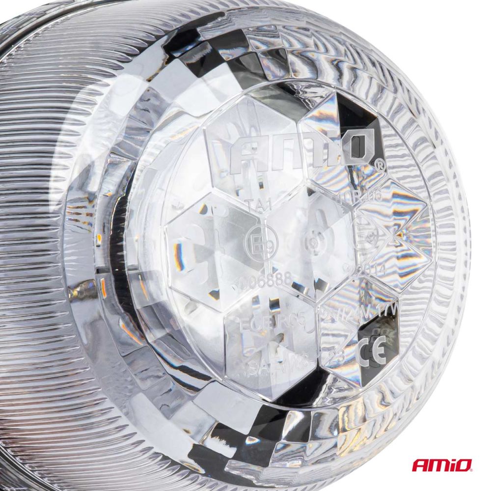 Amio - ΦΑΡΟΣ DIAMONT W25SB ΜΕ ΛΕΥΚΟ ΚΑΠΑΚΙ 12/24V 24xSMD LED ΠΟΡΤΟΚΑΛΙ ΒΙΔΩΤΟΣ 154x126mm - 1 ΤΕΜ. (03339/AM)