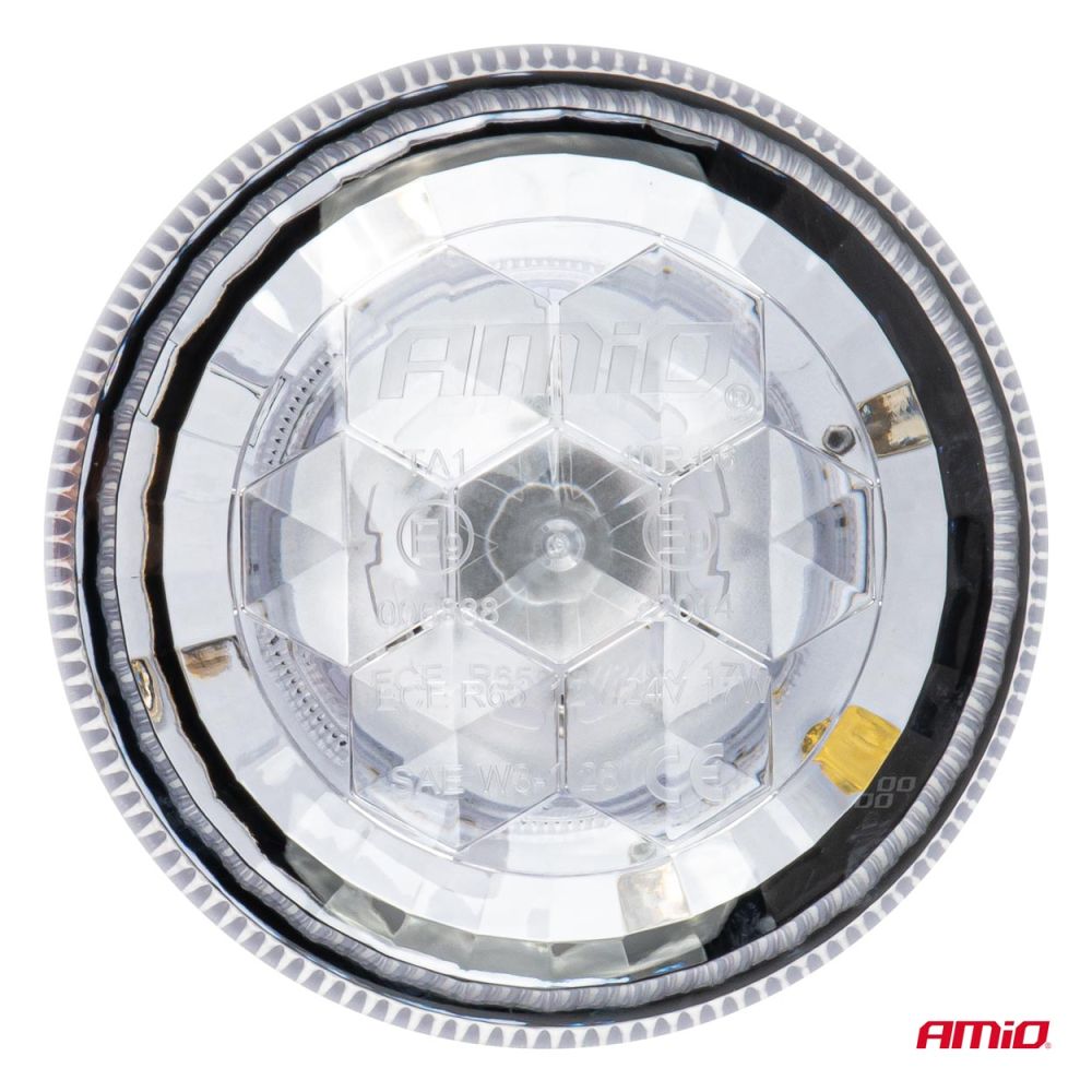 Amio - ΦΑΡΟΣ DIAMONT W25M ΜΕ ΛΕΥΚΟ ΚΑΠΑΚΙ 12/24V 24xSMD LED ΠΟΡΤΟΚΑΛΙ ΜΑΓΝΗΤΙΚΟΣ ΦΙΣ ΑΝΑΠΤΗΡΑ 131x126mm - 1 ΤΕΜ. (03340/AM)