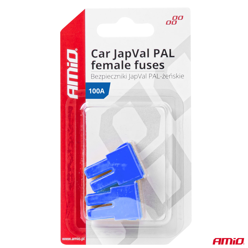 Amio - ΑΣΦΑΛΕΙΕΣ JapVal PAL ΘΗΛΥΚΕΣ 100A ΣΕ ΜΠΛΕ ΧΡΩΜΑ - 2 Τεμ. (03395/AM)