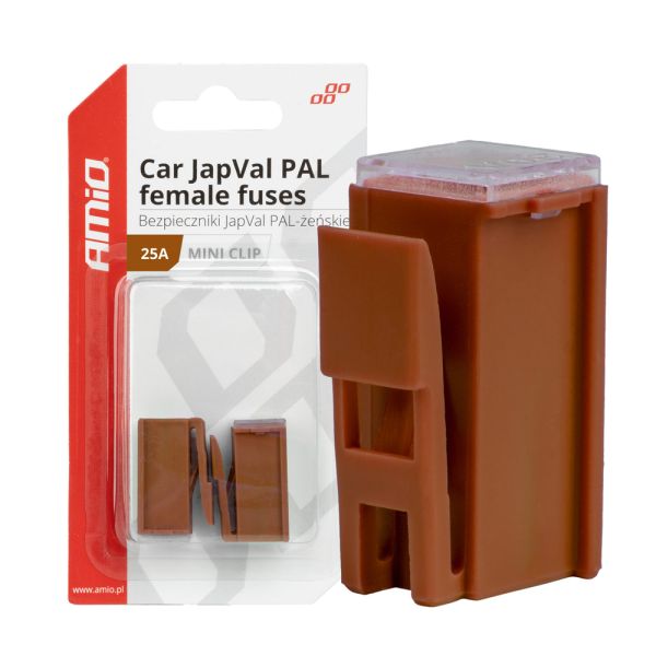 Amio - ΑΣΦΑΛΕΙΕΣ JapVal PAL ΘΗΛΥΚΕΣ 25A ΣΕ ΚΑΦΕ ΧΡΩΜΑ - 2 Τεμ. (03412/AM)