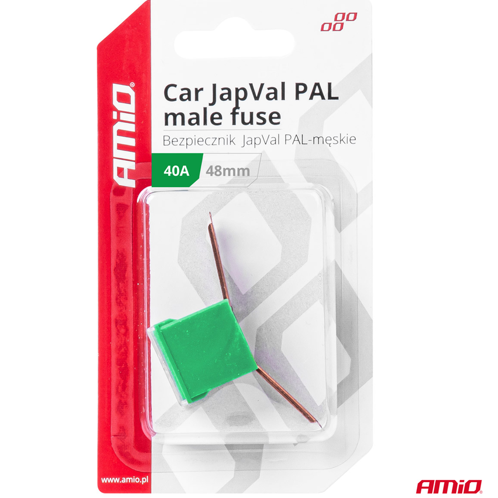 Amio - ΑΣΦΑΛΕΙΑ JapVal PAL ΑΡΣΕΝΙΚΗ 48mm 40A ΣΕ ΠΡΑΣΙΝΟ ΧΡΩΜΑ - 1 Τεμ. (03419/AM)