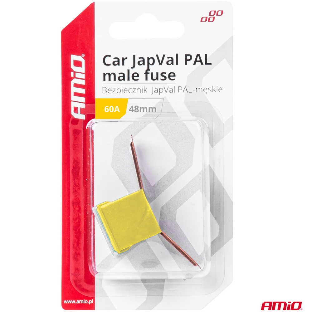 Amio - ΑΣΦΑΛΕΙΑ JapVal PAL ΑΡΣΕΝΙΚΗ 48mm 60A ΣΕ ΚΙΤΡΙΝΟ ΧΡΩΜΑ - 1 Τεμ. (03421/AM)