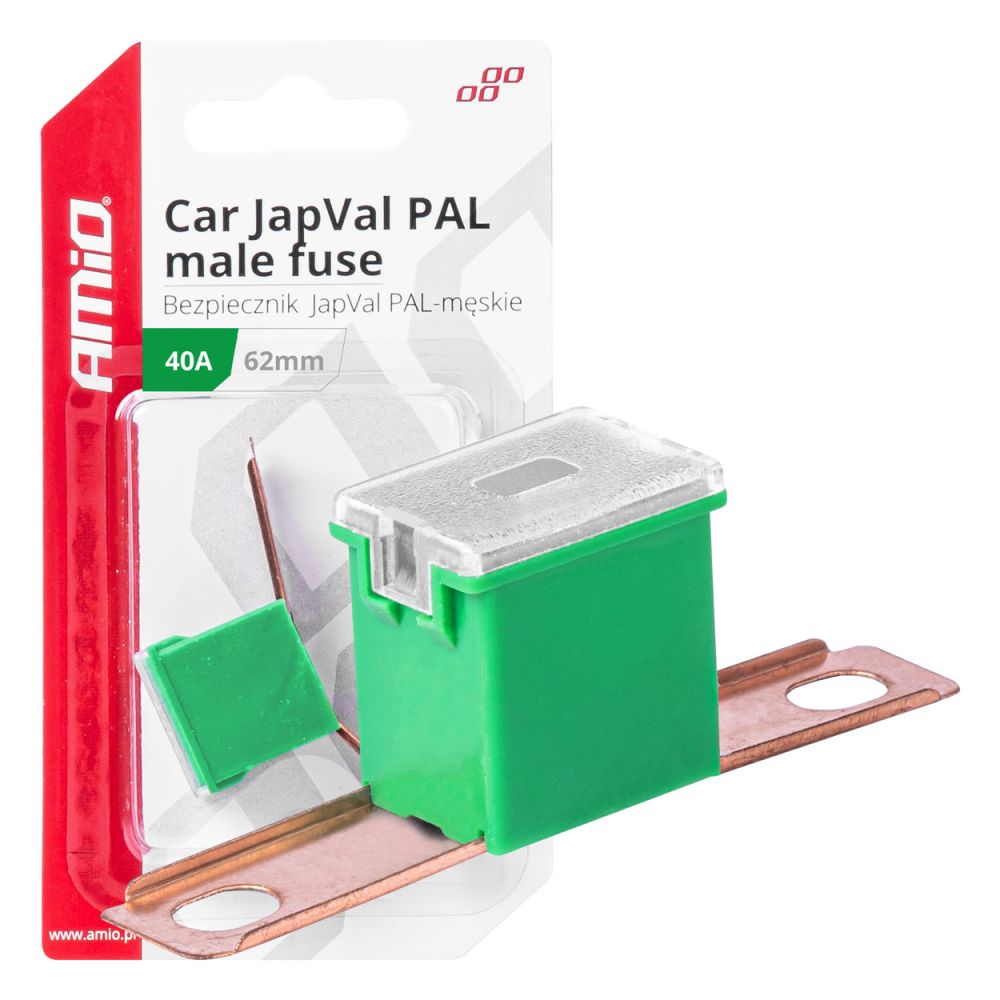 Amio - ΑΣΦΑΛΕΙΑ JapVal PAL ΑΡΣΕΝΙΚΗ 62mm 40A ΣΕ ΠΡΑΣΙΝΟ ΧΡΩΜΑ - 1 Τεμ. (03428/AM)