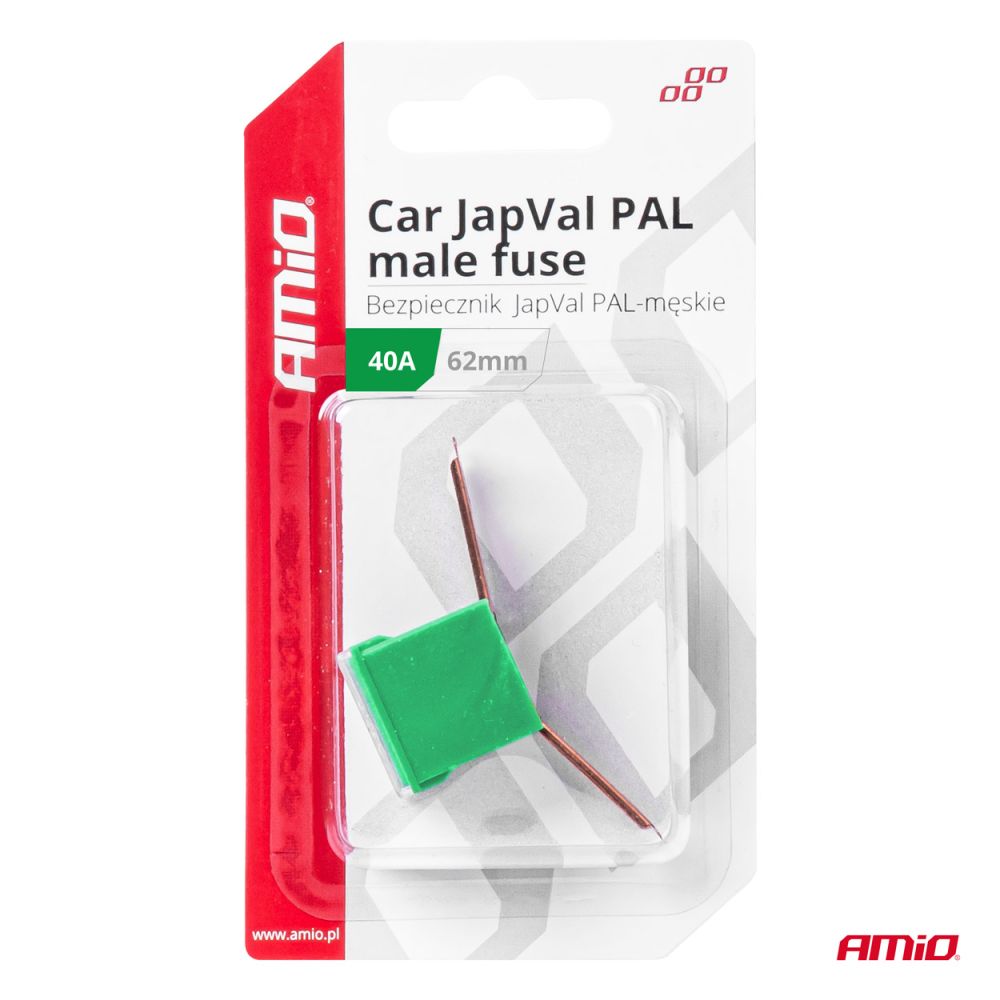 Amio - ΑΣΦΑΛΕΙΑ JapVal PAL ΑΡΣΕΝΙΚΗ 62mm 40A ΣΕ ΠΡΑΣΙΝΟ ΧΡΩΜΑ - 1 Τεμ. (03428/AM)