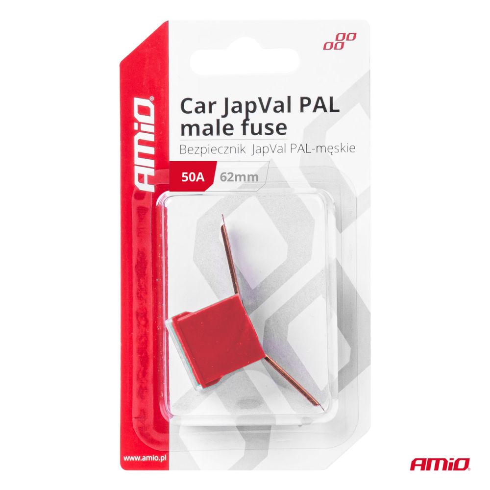 Amio - ΑΣΦΑΛΕΙΑ JapVal PAL ΑΡΣΕΝΙΚΗ 62mm 50A ΣΕ ΚΟΚΚΙΝΟ ΧΡΩΜΑ - 1 Τεμ. (03429/AM)