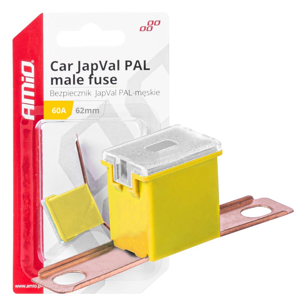 Amio - ΑΣΦΑΛΕΙΑ JapVal PAL ΑΡΣΕΝΙΚΗ 62mm 60A ΣΕ ΚΙΤΡΙΝΟ ΧΡΩΜΑ - 1 Τεμ. (03430/AM)