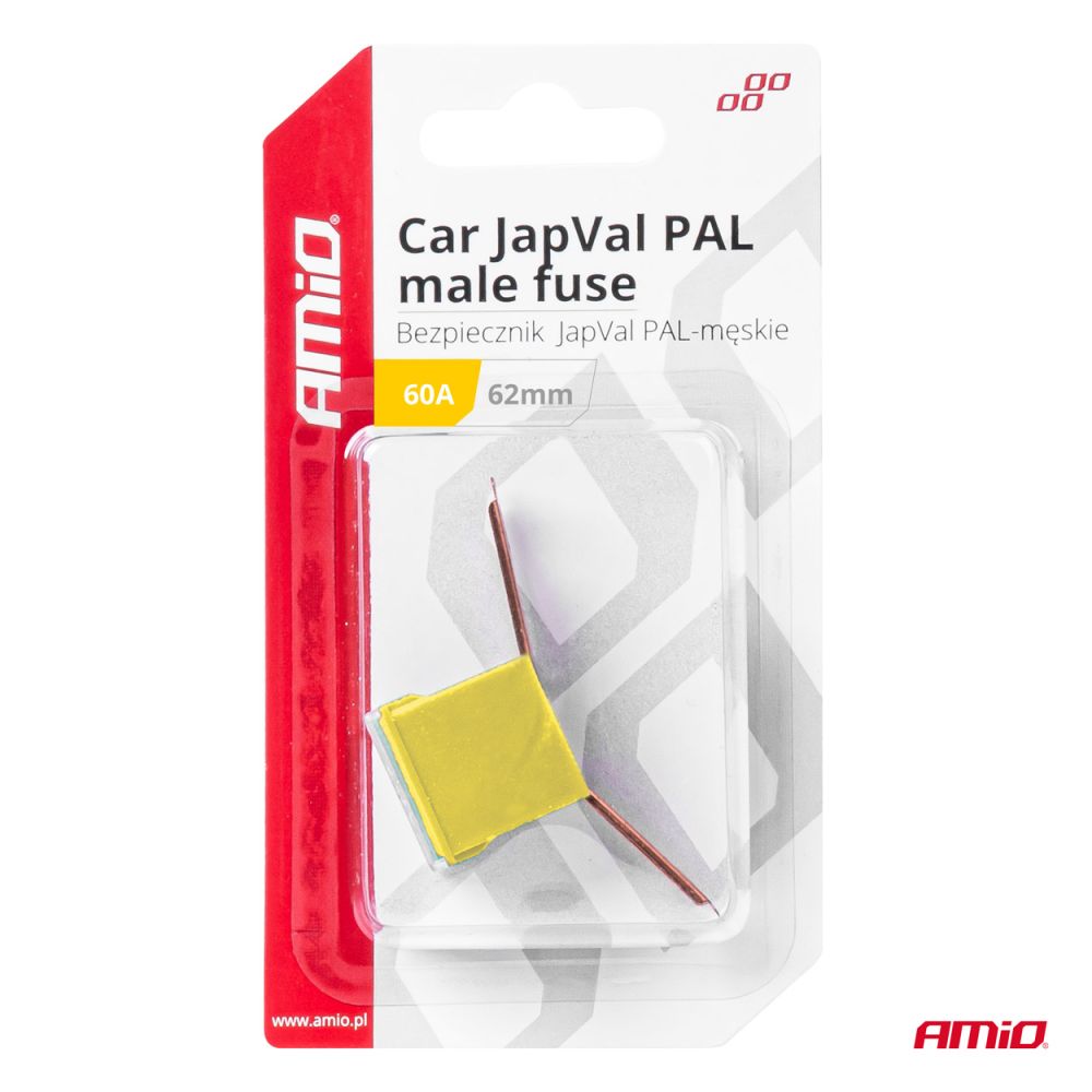 Amio - ΑΣΦΑΛΕΙΑ JapVal PAL ΑΡΣΕΝΙΚΗ 62mm 60A ΣΕ ΚΙΤΡΙΝΟ ΧΡΩΜΑ - 1 Τεμ. (03430/AM)