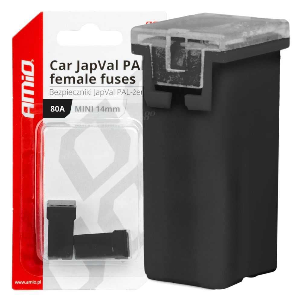 Amio - ΑΣΦΑΛΕΙΕΣ JapVal PAL ΜΙΝΙ 14mm ΘΗΛΥΚΕΣ 80A ΣΕ ΜΑΥΡΟ ΧΡΩΜΑ - 2 Τεμ. (03442/AM)