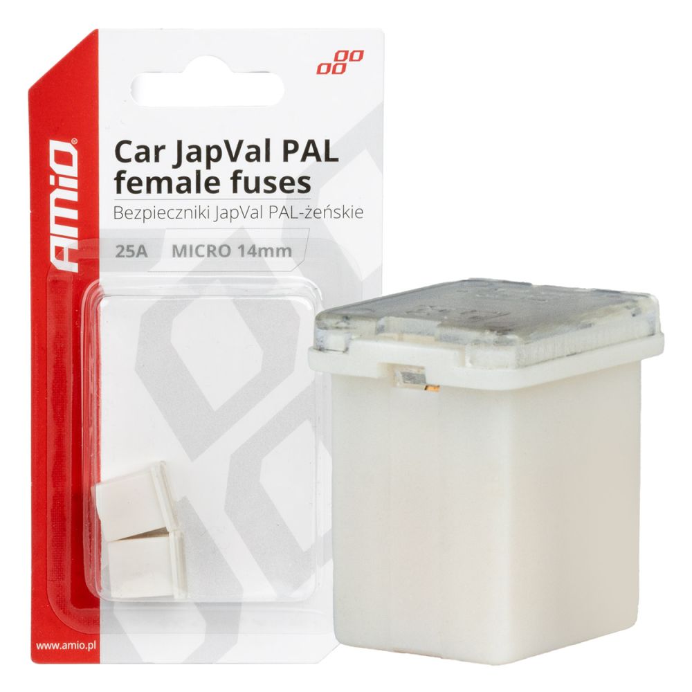 Amio - ΑΣΦΑΛΕΙΕΣ JapVal PAL ΜICRO 14mm ΘΗΛΥΚΕΣ 25A ΣΕ ΛΕΥΚΟ ΧΡΩΜΑ - 2 Τεμ. (03452/AM)