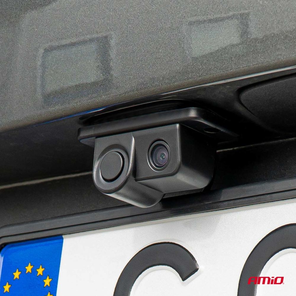Amio - ΚΑΜΕΡΑ ΟΠΙΣΘΟΠΟΡΕΙΑΣ 12V ΜΕ ΑΙΣΘΗΤΗΡΑ ΣΤΑΘΜΕΥΣΗΣ ΚΑΙ ΒΟΜΒΗΤΗ/ ΕΓΧΡΩΜΗ ΜΕ ΑΝΑΛΥΣΗ ΟΘΟΝΗΣ 720pHD - 1 TEM. (03540/AM)