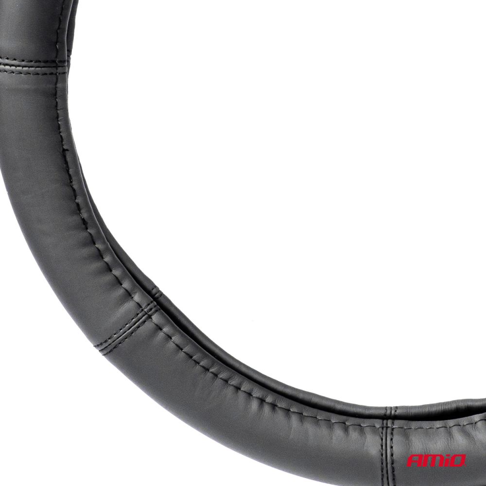Amio - ΚΑΛΥΜΜΑ ΤΙΜΟΝΙΟΥ ΑΠΟ ΤΕΧΝΟΔΕΡΜΑ 37-39CM SWC-48-M ΣΕ ΜΑΥΡΟ ΧΡΩΜΑ ΜΕ ΜΑΥΡΕΣ ΡΑΦΕΣ - 1 ΤΕΜ. (03546/AM)