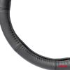 Amio - ΚΑΛΥΜΜΑ ΤΙΜΟΝΙΟΥ ΑΠΟ ΤΕΧΝΟΔΕΡΜΑ 37-39CM SWC-48-M ΣΕ ΜΑΥΡΟ ΧΡΩΜΑ ΜΕ ΜΑΥΡΕΣ ΡΑΦΕΣ - 1 ΤΕΜ. (03546/AM)