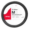 Amio - ΚΑΛΥΜΜΑ ΤΙΜΟΝΙΟΥ ΑΠΟ ΤΕΧΝΟΔΕΡΜΑ 37-39CM SWC-51-M ΣΕ ΜΑΥΡΟ ΧΡΩΜΑ ΜΕ ΜΑΥΡΕΣ ΡΑΦΕΣ - 1 ΤΕΜ. (03561/AM)
