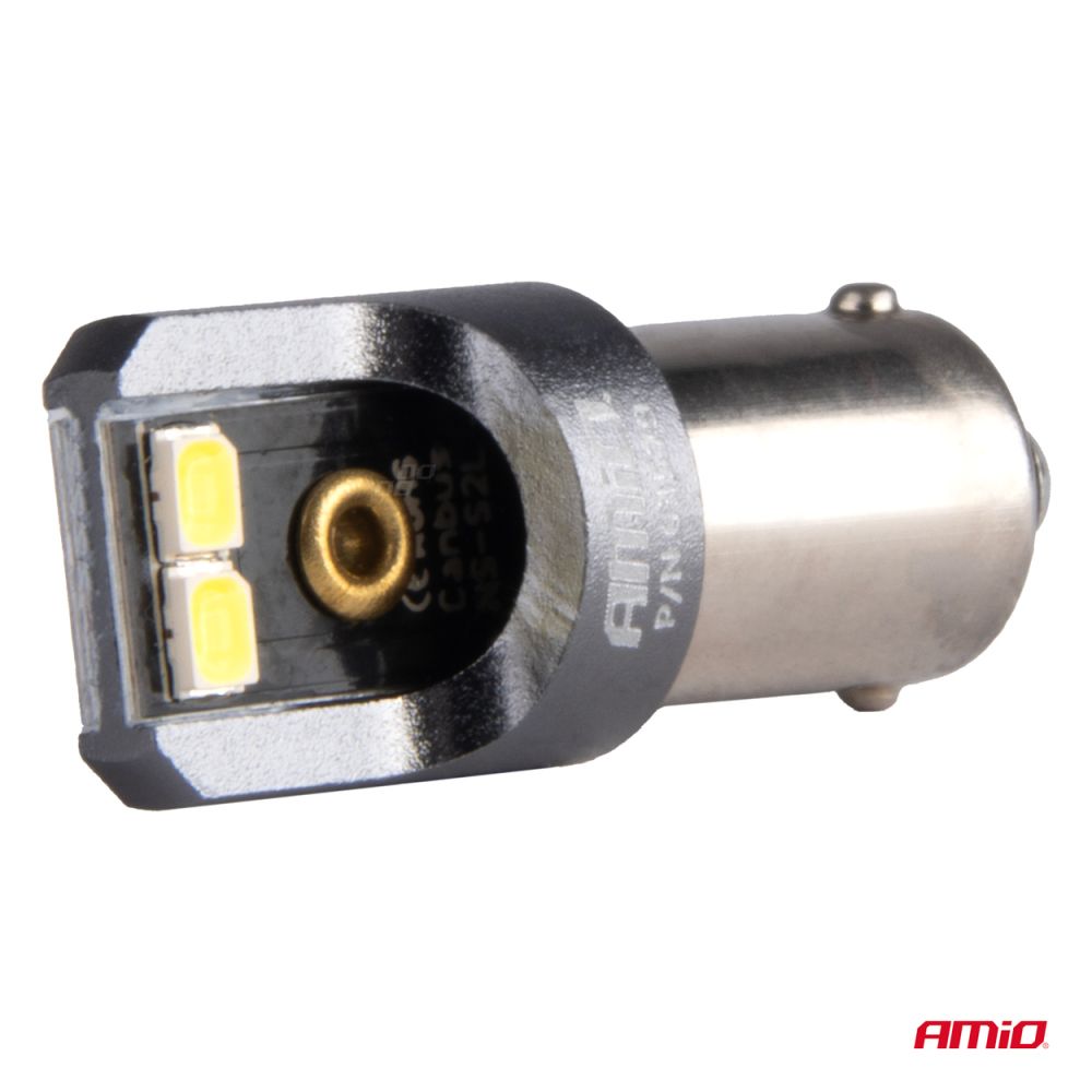 Amio - ΛΑΜΠΑΚΙΑ T4W BA9s 12/24V 6.000K 4xSMD LED CAN-BUS ΛΕΥΚΟ 2016 PRO SERIES - 2 Τεμ. (03579/AM)