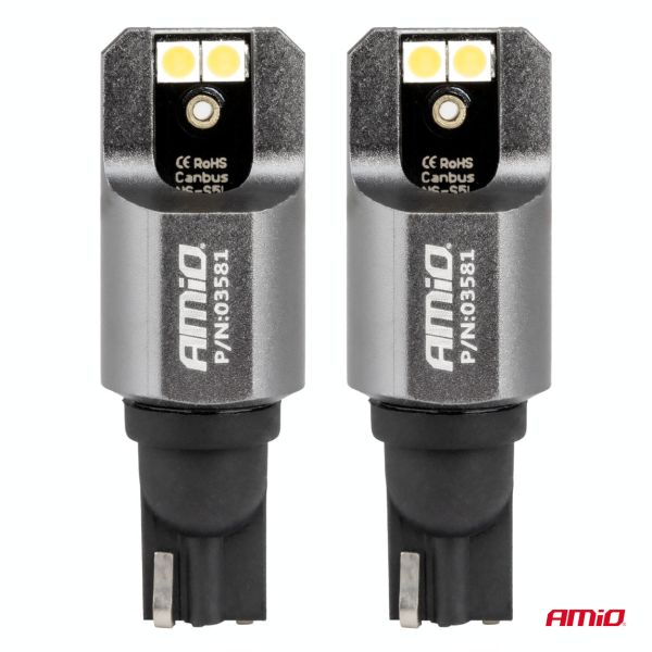 ΛΑΜΠΕΣ T15 W16W 12/24V 6.000K 4xSMD LED FULL CAN-BUS ΛΕΥΚΟ 3030 PRO SERIES AMIO - 2 ΤΕΜ.