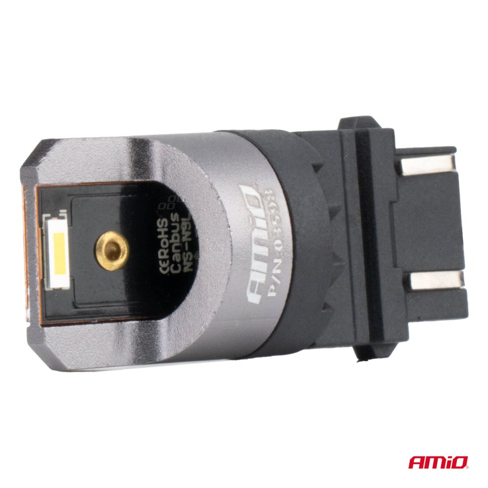 Amio - ΛΑΜΠΑΚΙΑ P27/7W 3157 12/24V 6.000K 2xSMD LED FULL CAN-BUS ΛΕΥΚΟ PRO SERIES - 2 Τεμ. (03598/AM)