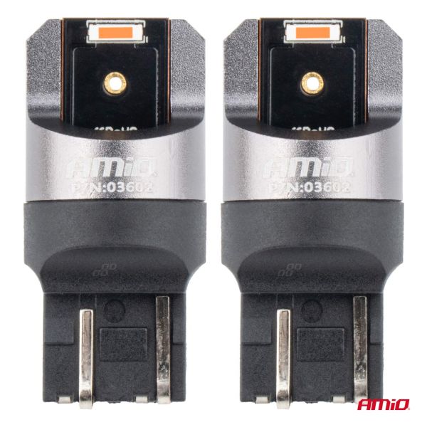 ΛΑΜΠΑΚΙΑ W21/5W 7443 12/24V 6.000K 2xSMD LED FULL CAN-BUS ΚΟΚΚΙΝΟ PRO SERIES  AMIO - 2 Τεμ.