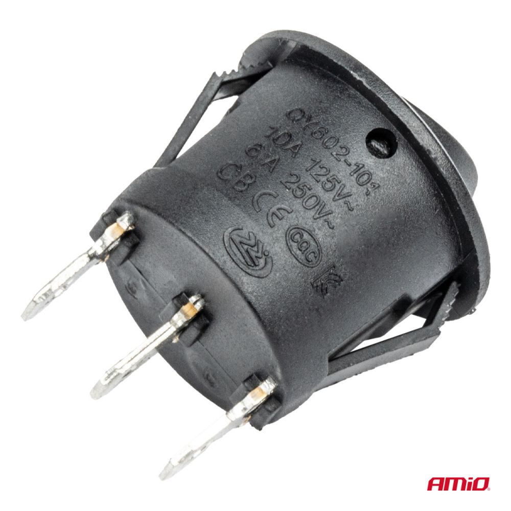 Amio - ΔΙΑΚΟΠΤΗΣ 230V 6A ON-OFF-ON 3 ΕΠΑΦΩΝ ΣΤΡΟΓΓΥΛΟΣ BU03 - 1 ΤΕΜ. (03614/AM)