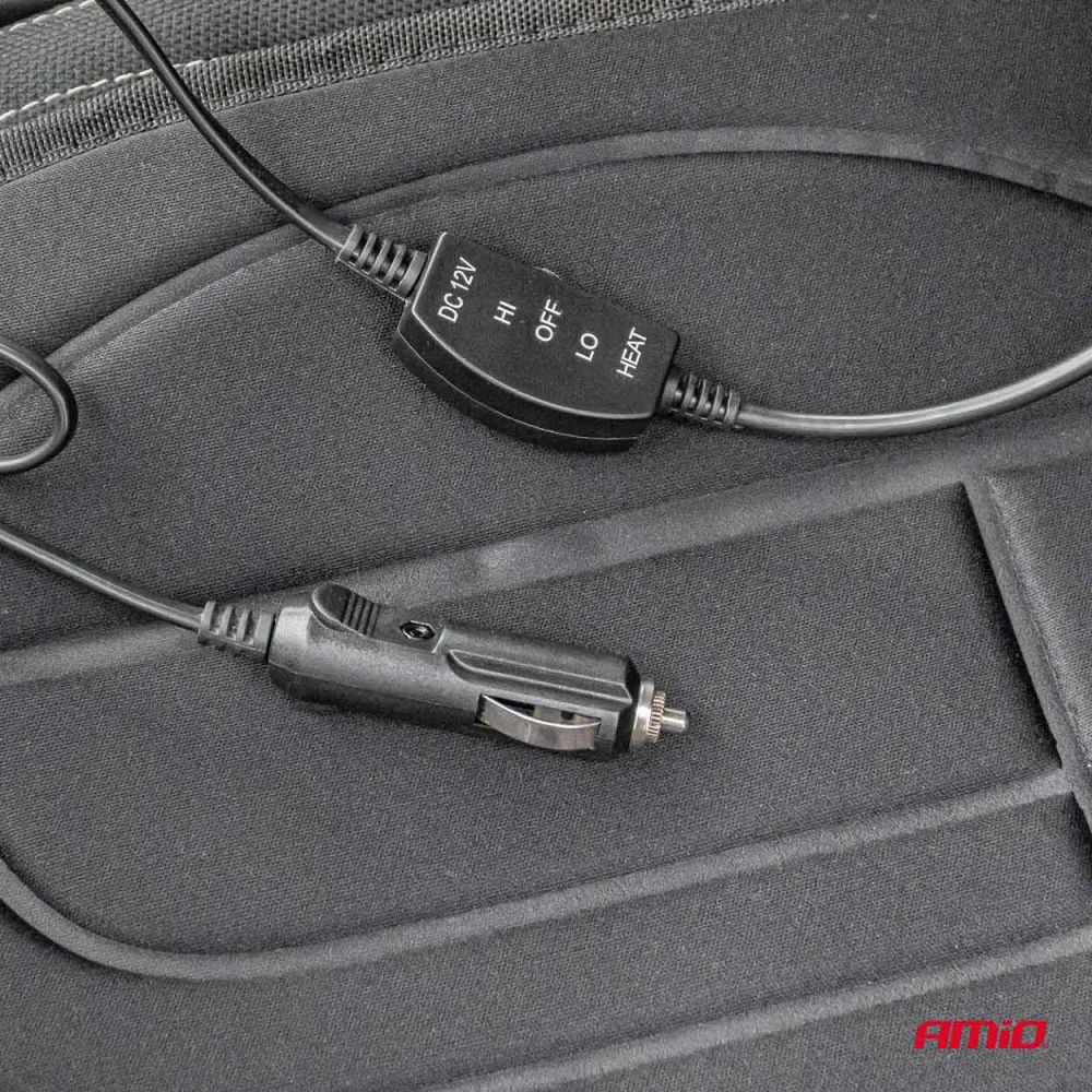Amio - ΠΛΑΤΟΚΑΘΙΣΜΑ ΘΕΡΜΑΙΝΟΜΕΝΟ 12V 98x48cm ΑΦΡΩΔΕΣ ΥΛΙΚΟ ΚΑΙ ΥΦΑΣΜΑ ΜΑΥΡΟ - 1 τεμ. (03623/AM)