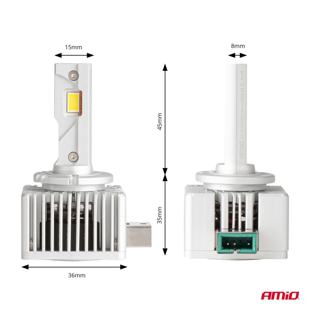 Amio - ΛΑΜΠΕΣ LED D3S/D8R 12V 6.000K 6800lm CAN-BUS D-BASIC SERIES - 2 Τεμ. (03628/AM)