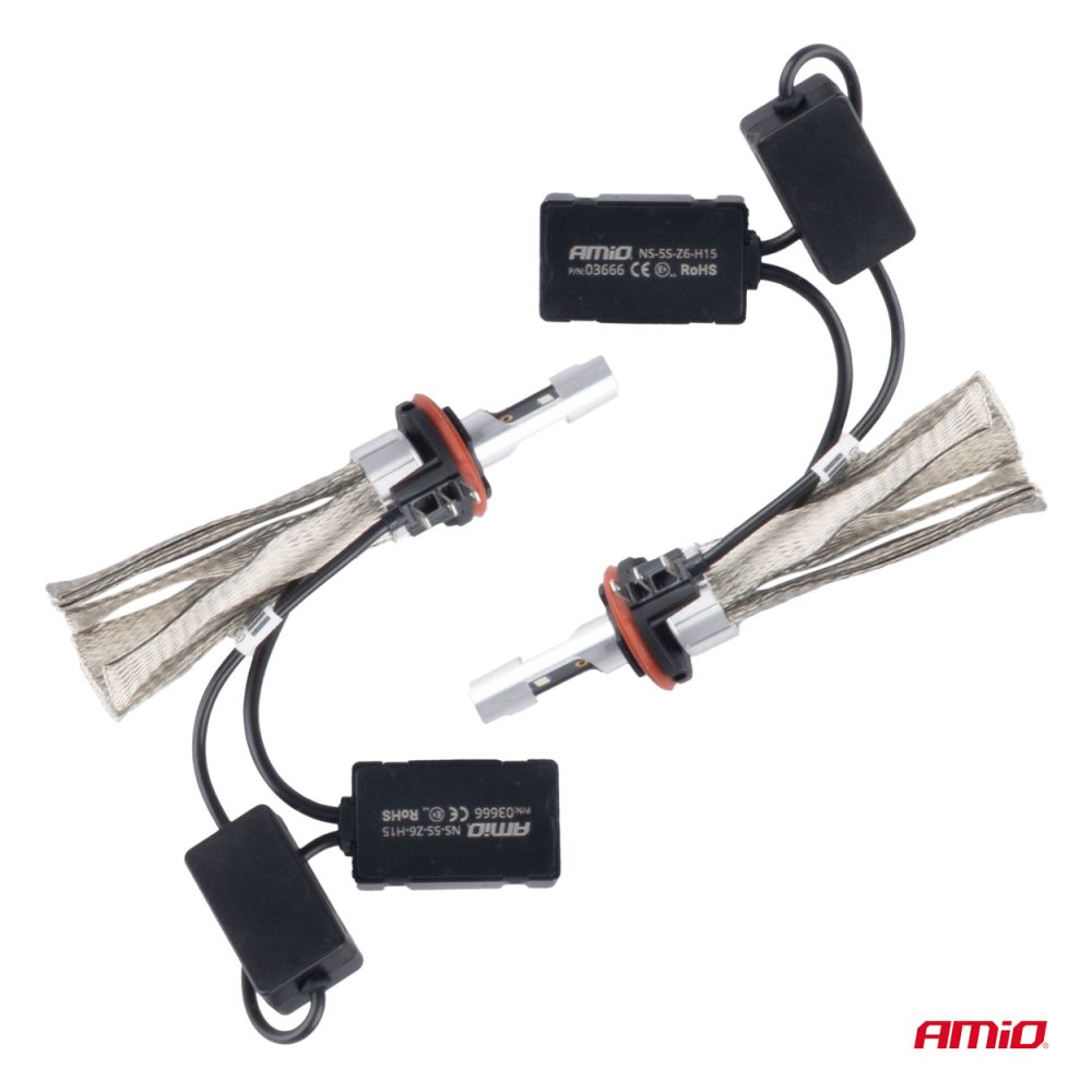 Amio - ΛΑΜΠΕΣ LED H15 4300lm 12-24V - 50W - 6000K - 2 Τεμ. (03666/AM)