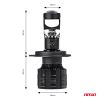 Amio - ΛΑΜΠΕΣ H4 PL-LENS SERIES 9>36V 60W 5.000K 3.800lm LED 2x4575 SMD CAN-BUS ΜΕ ΠΡΟΤΖΕΚΤΟΡΑ - 2 Τεμ. (03667/AM)