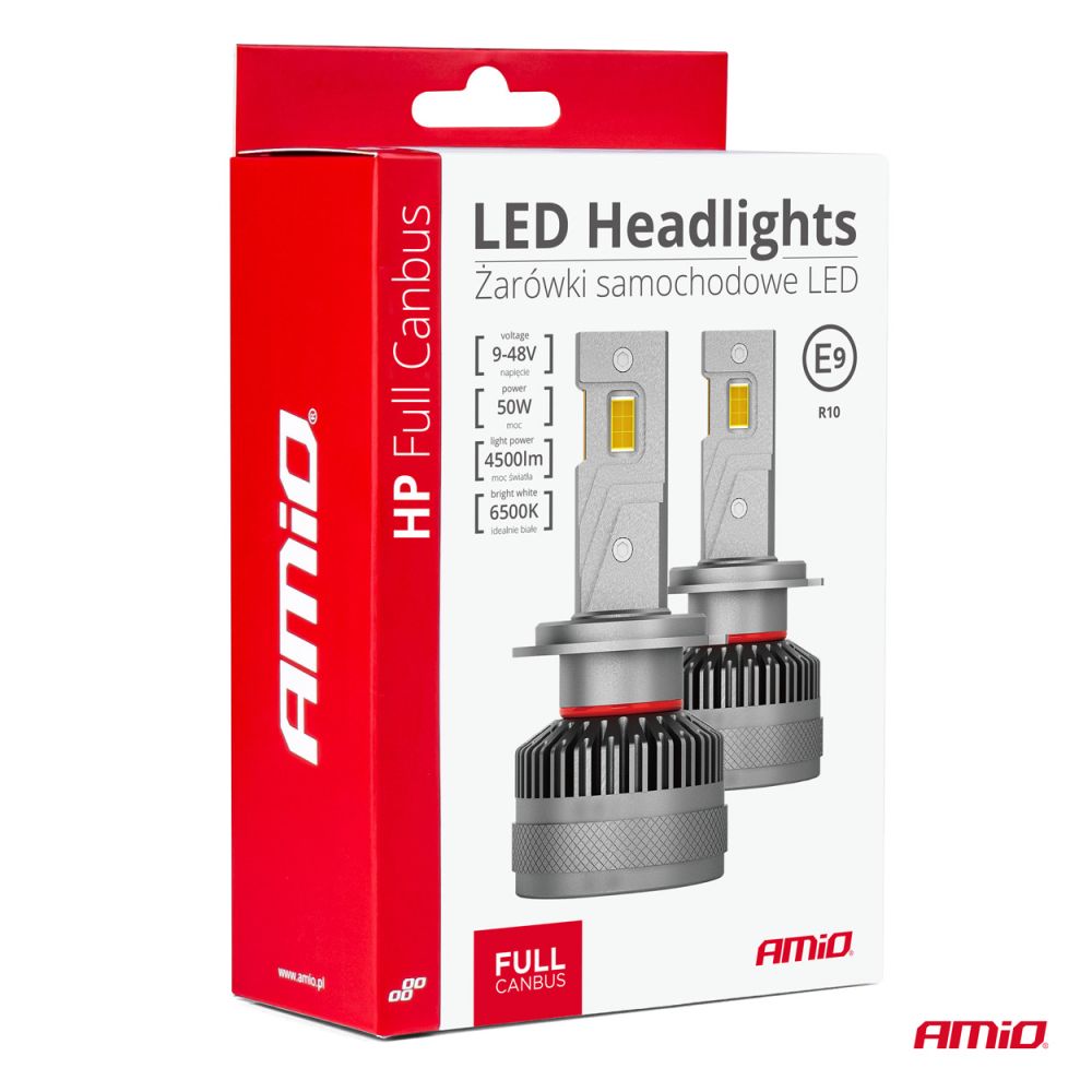 Amio - ΛΑΜΠΕΣ H7 9>48V 6.500K 4.500lm 50W HP SERIES LED CAN-BUS (ΜΕ ΨΥΚΤΡΑ - 2 Τεμ. (03674/AM)