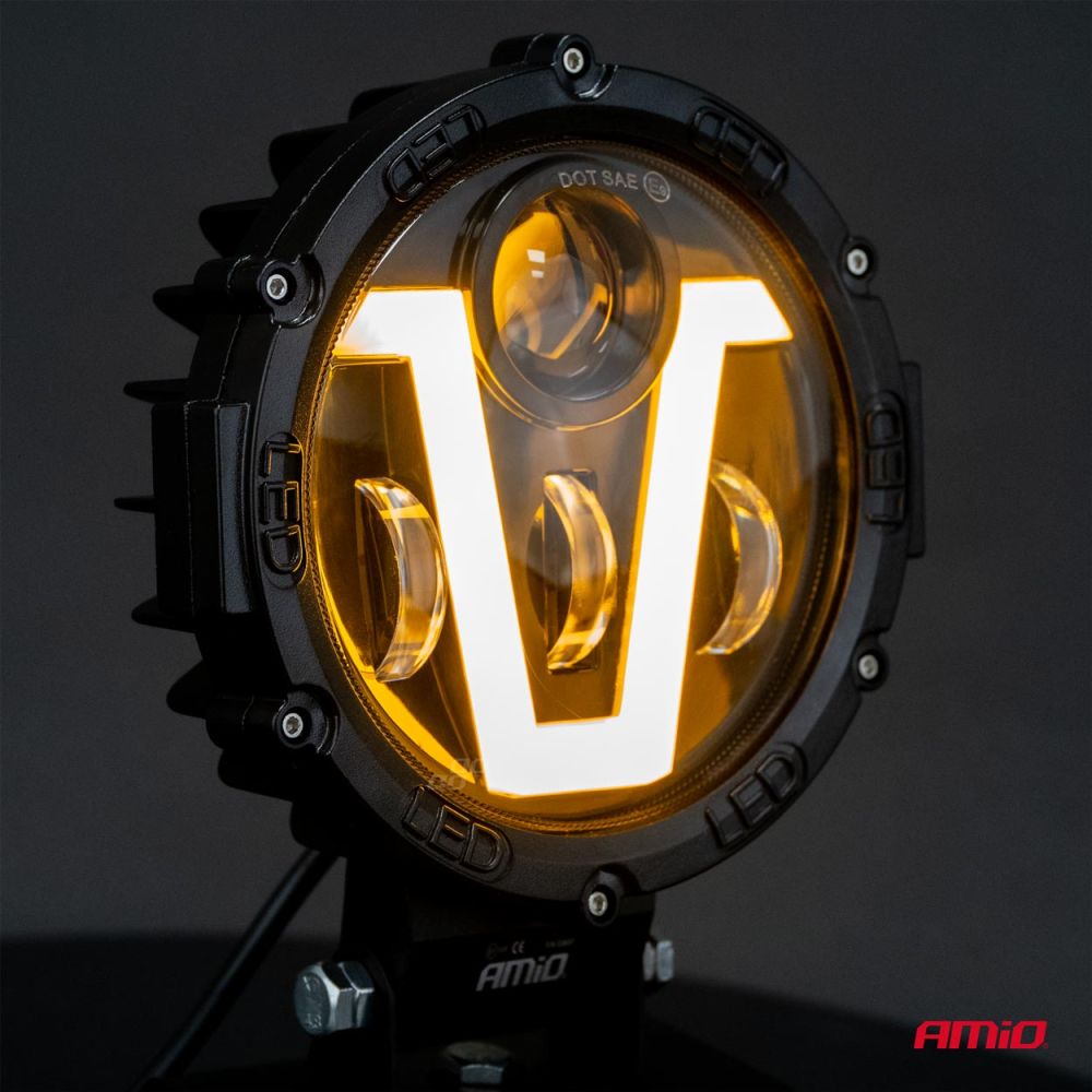 Amio - ΠΡΟΒΟΛΕΑΣ ΕΡΓΑΣΙΑΣ ΣΤΡΟΓΓΥΛΟΣ V-LIGHT 5.500lm 9>36V 60W 6.000K Φ198x172x60mm 4 ΧΡΗΣΕΩΝ - 1 ΤΕΜ. (03697/AM)