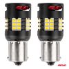 Amio - Λάμπες LED P21W βάση BA15S τύπου Pro Series τάση λειτουργίας 12/24V με 24x3020 SMD Can-bus λευκό για Επιβατικά Αυτοκίνητα και Φορτηγά - 2 τεμ. (03721/AM)