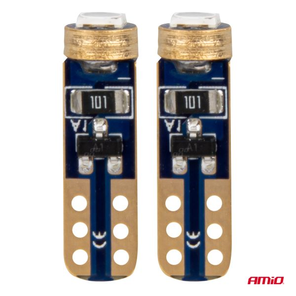 ΛΑΜΠΑΚΙΑ T5 W1W 12V 1SMD LED ΠΡΑΣΙΝΑ AMIO - 2 ΤΕΜ.
