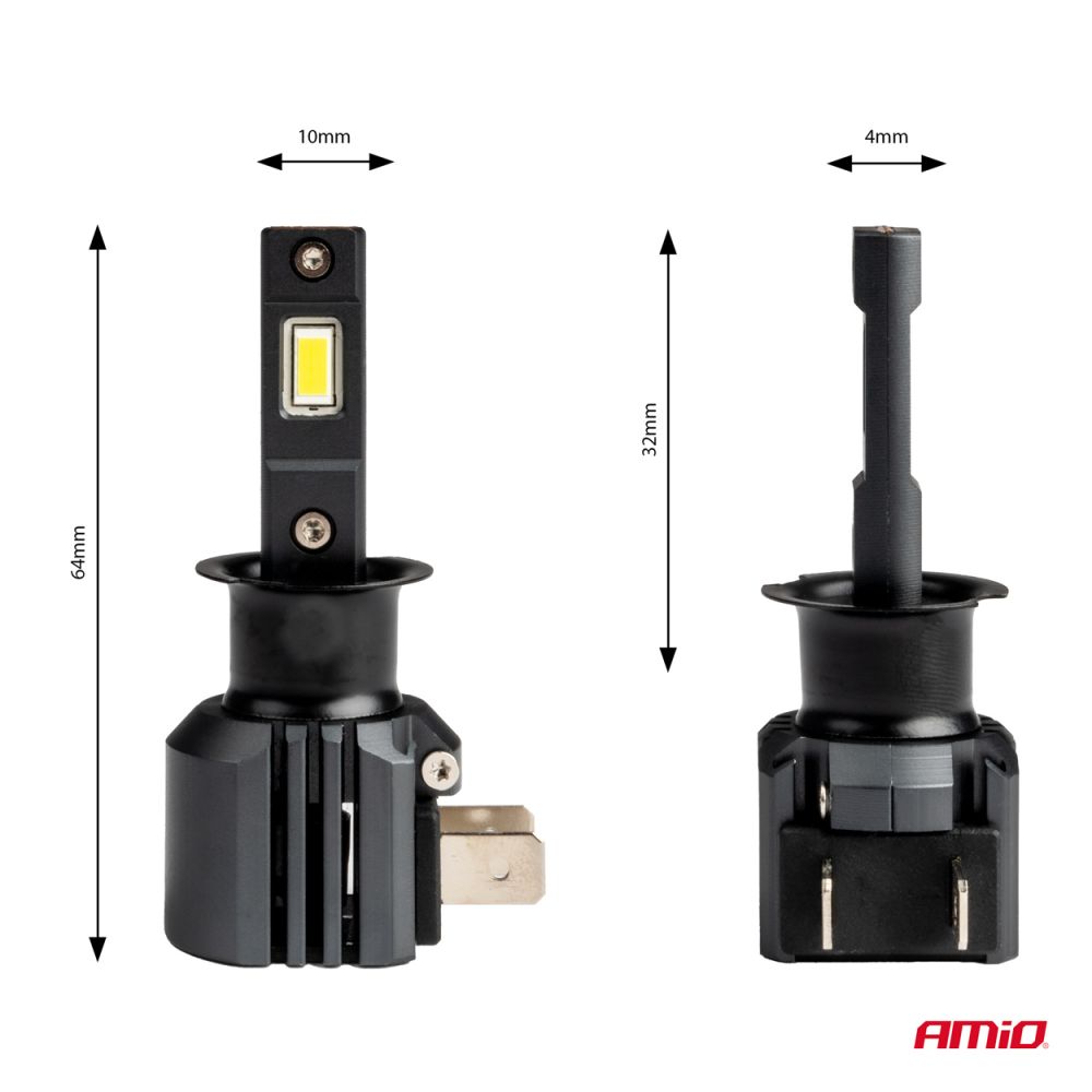 Amio - ΛΑΜΠΕΣ LED H3 12V 44W 6.500K 3.936lm CSP X4 SERIES AVIATOR PLUG & PLAY - 2 ΤΕΜ. (03762/AM)