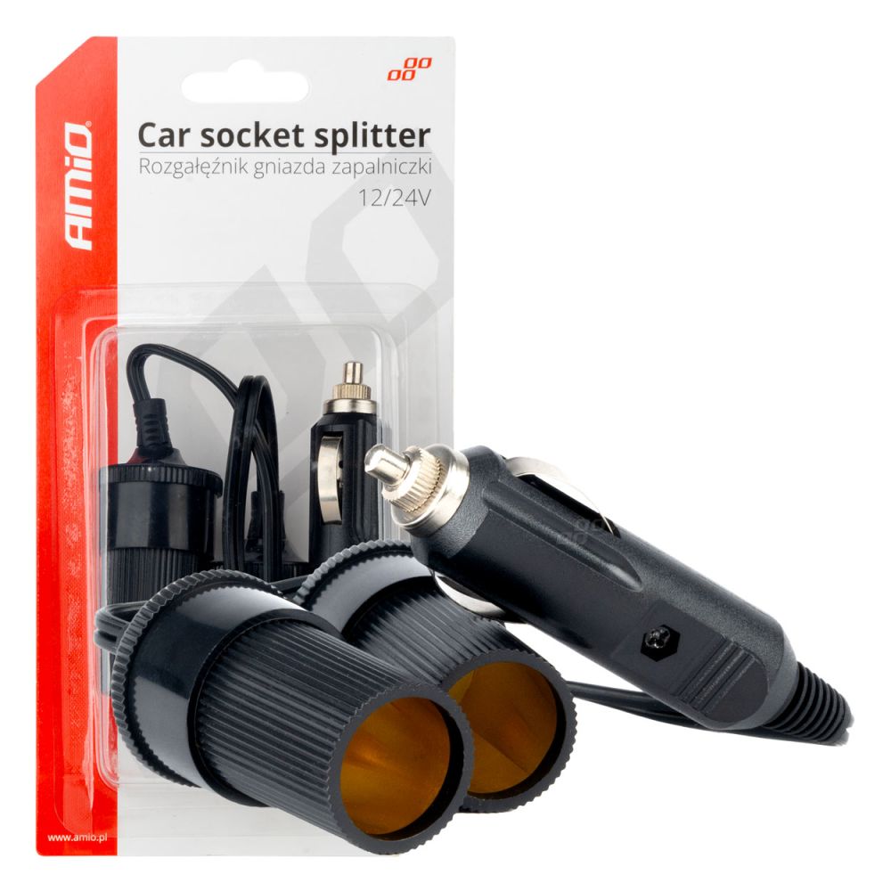 Amio - ΑΝΤΑΠΤΟΡΑΣ ΑΝΑΠΤΗΡΑ ΔΙΠΛΟΣ ΜΕ ΚΑΛΩΔΙΟ 12/24V - 1 τεμ. (03801/AM)