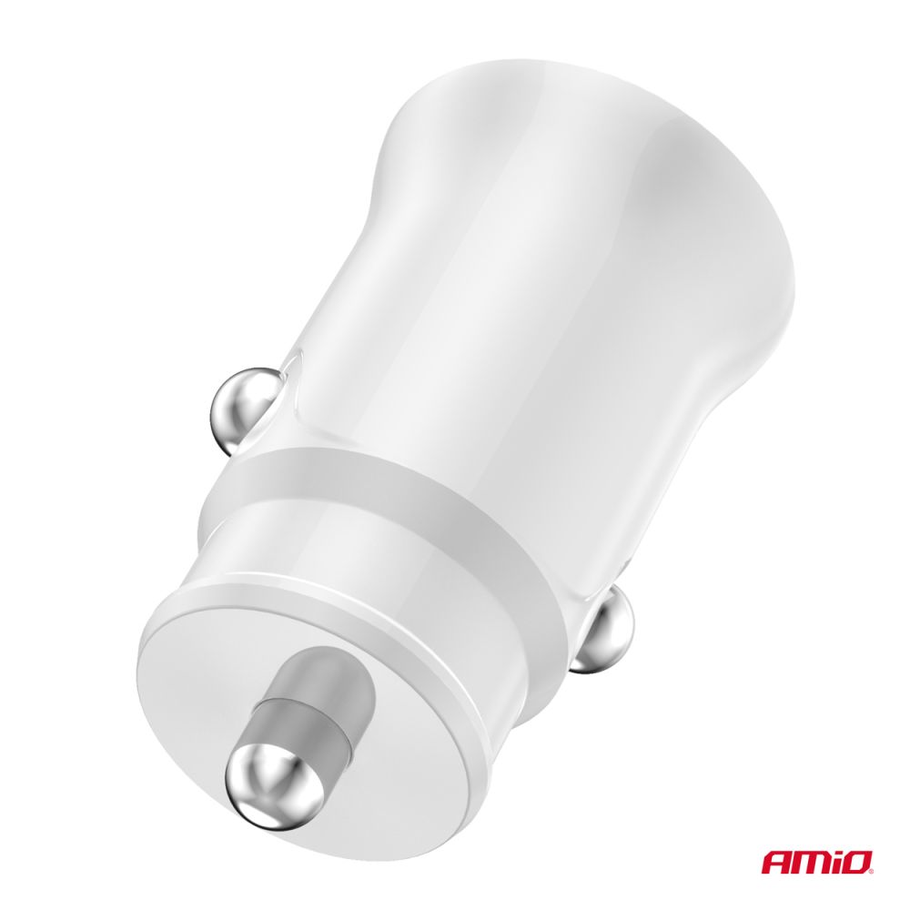 Amio - ΦΟΡΤΙΣΤΗΣ ΑΝΑΠΤΗΡΑ 12/24V ΜΕ 2 ΘΥΡΕΣ 2xUSB 10.5W 5V/2.1A ΛΕΥΚΟΣ - 1 Τεμ. (03872/AM)