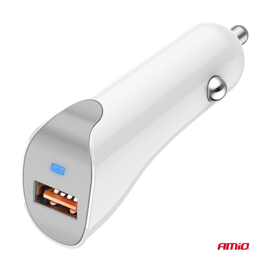 Amio - ΦΟΡΤΙΣΤΗΣ ΑΝΑΠΤΗΡΑ 12/24V ΜΕ 1 ΘΥΡΑ USB 10.5W 5V/2.1A ΛΕΥΚΟΣ - 1 Τεμ. (03873/AM)