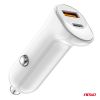 Amio - ΦΟΡΤΙΣΤΗΣ ΑΝΑΠΤΗΡΑ 12/24V ΜΕ 2 ΘΥΡΕΣ USB-C+USB 20W 5V/3AQC ΤΑΧΕΙΑΣ ΦΟΡΤΙΣΗΣ ΛΕΥΚΟΣ - 1 Τεμ. (03875/AM)
