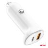 Amio - ΦΟΡΤΙΣΤΗΣ ΑΝΑΠΤΗΡΑ 12/24V ΜΕ 2 ΘΥΡΕΣ USB-C+USB 20W 5V/3AQC ΤΑΧΕΙΑΣ ΦΟΡΤΙΣΗΣ ΛΕΥΚΟΣ - 1 Τεμ. (03875/AM)