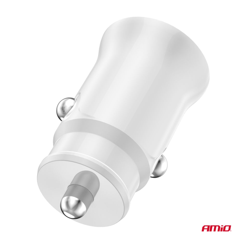 Amio - ΦΟΡΤΙΣΤΗΣ ΑΝΑΠΤΗΡΑ 12/24V ΜΕ 1 ΘΥΡΑ USB-C 20W 5V/3AQC ΤΑΧΕΙΑΣ ΦΟΡΤΙΣΗΣ ΛΕΥΚΟΣ - 1 Τεμ. (03876/AM)