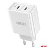 Amio - ΦΟΡΤΙΣΤΗΣ ΚΙΝΗΤΟY ΟΙΚΙΑΚΗ ΠΡΙΖΑ 2ΘΥΡΕΣ 2xUSB-C 40W 5V/3AQC ΛΕΥΚΟΣ - 1 ΤΕΜ. (03892/AM)