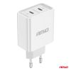Amio - ΦΟΡΤΙΣΤΗΣ ΚΙΝΗΤΟY ΟΙΚΙΑΚΗ ΠΡΙΖΑ 2ΘΥΡΕΣ 2xUSB-C 40W 5V/3AQC ΛΕΥΚΟΣ - 1 ΤΕΜ. (03892/AM)