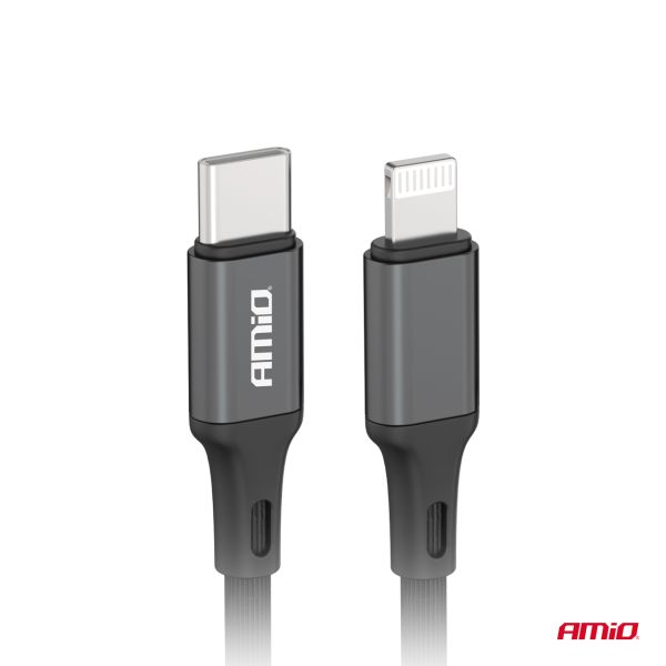 ΚΑΛΩΔΙΑ ΦΟΡΤΙΣΗΣ ΚΑΙ ΜΕΤΑΦΟΡΑΣ ΔΕΔΟΜΕΝΩΝ USB TYPE C ΣΕ APPLE LIGHTING 100CM 20W ΜΑΥΡΟ ΑΜΙΟ - 1 ΤΕΜ.