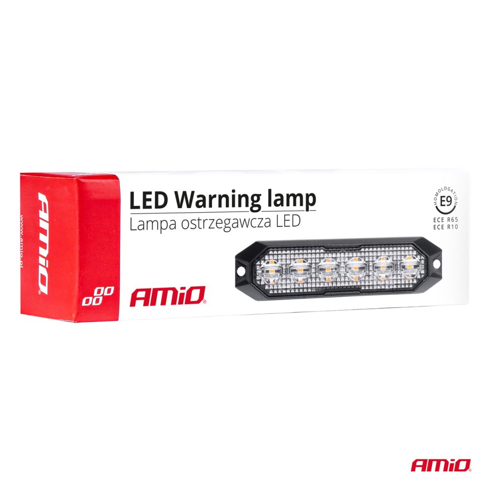 Amio - ΣΤΡΟΜΠΟ 12/24V 6xSMD LED 18W (6x3W) R65 R10 IP68 IP6K9K 122x30mm - 1 ΤΕΜ. (03930/AM)