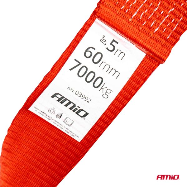ΙΜΑΝΤΑΣ ΡΥΜΟΥΛΚΗΣΗΣ TOW ROPE H+U 60mm 7000KG ΚΟΚΚΙΝΟ AMIO - 1 τεμ.