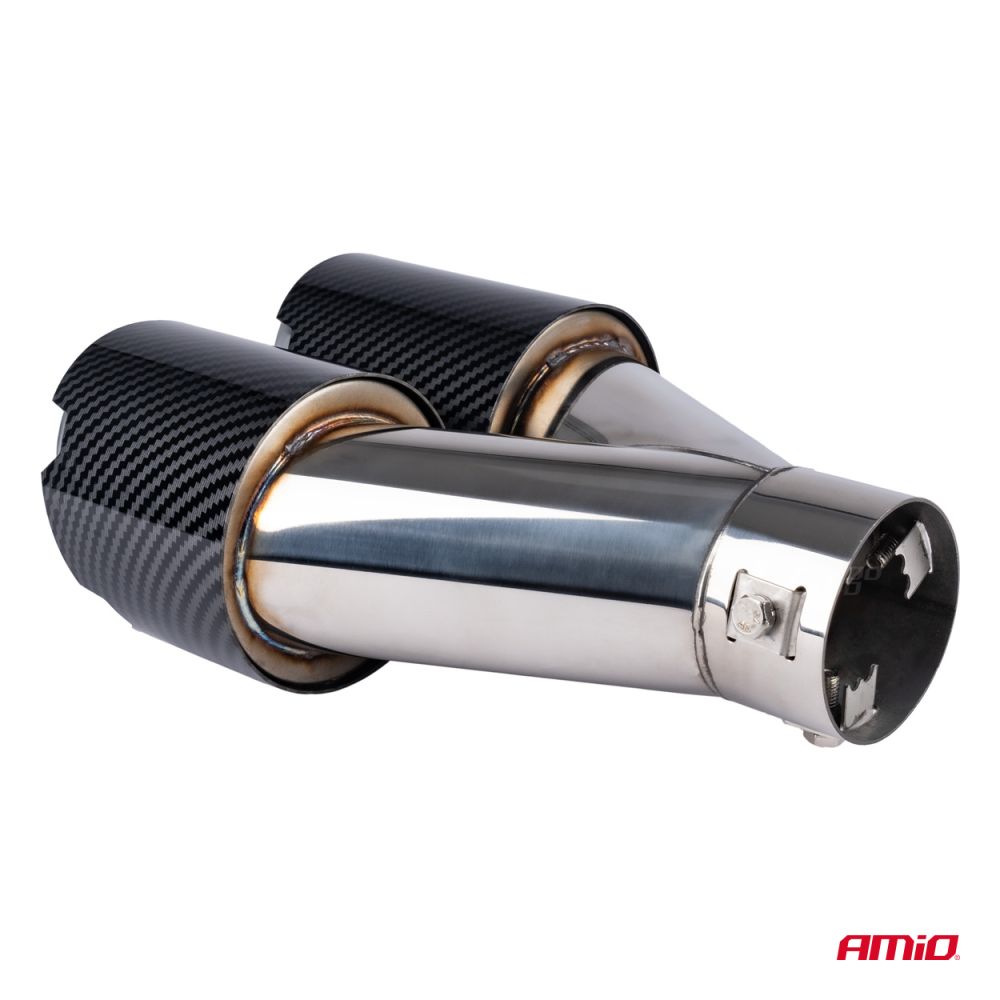 Amio - ΑΚΡΟ (ΜΠΟΥΚΑ) ΕΞΑΤΜΙΣΗΣ ΔΙΠΛΗ ΑΠΟΛΗΞΗ MT-029C RIGHT AKR ΧΡΩΜΙΟ/CARBON Φ32-52 245x(89χ2)mm - 1 τεμ. (04070/AM)