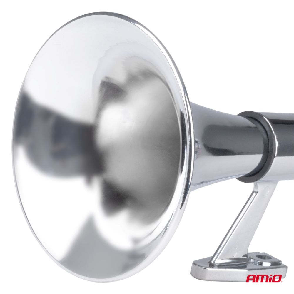 Amio - ΚΟΡΝΑ ΠΝΕΥΜΑΤΙΚΗ ΜΟΝΗ 12/24V 150dB ΜΗΚΟΣ:64 cm ΧΡΩΜΙΟ - 1 ΤΕΜ. (04076/AM)