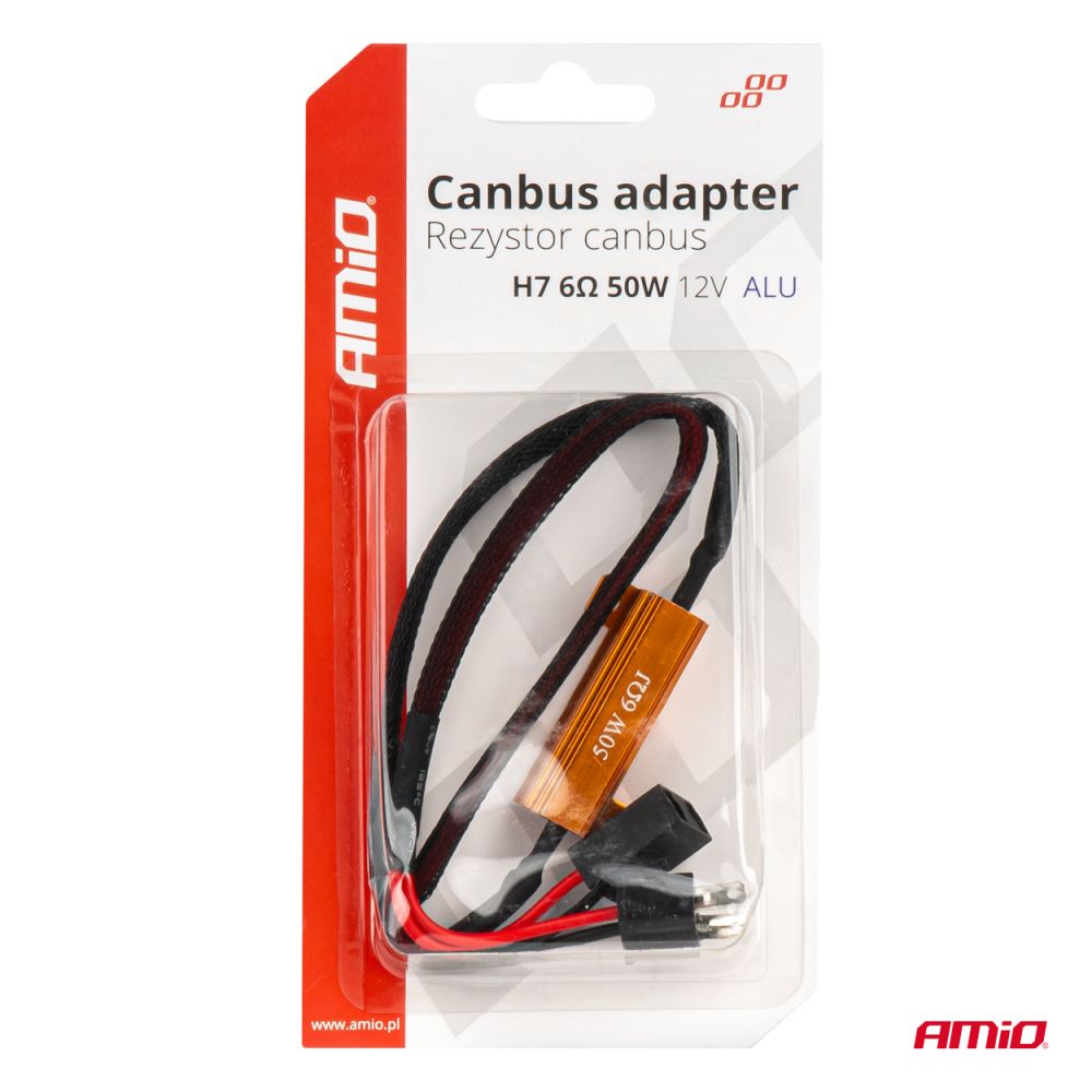 Amio - ΑΝΤΙΣΤΑΣΗ ΓΙΑ ΛΑΜΠΕΣ LED H7 12V 50W 6Ω (ΑΝΤΙΣΤΑΣΗ-ΨΕΥΤΗΣ-CANCELLER) - 1 τεμ. (04089/AM)