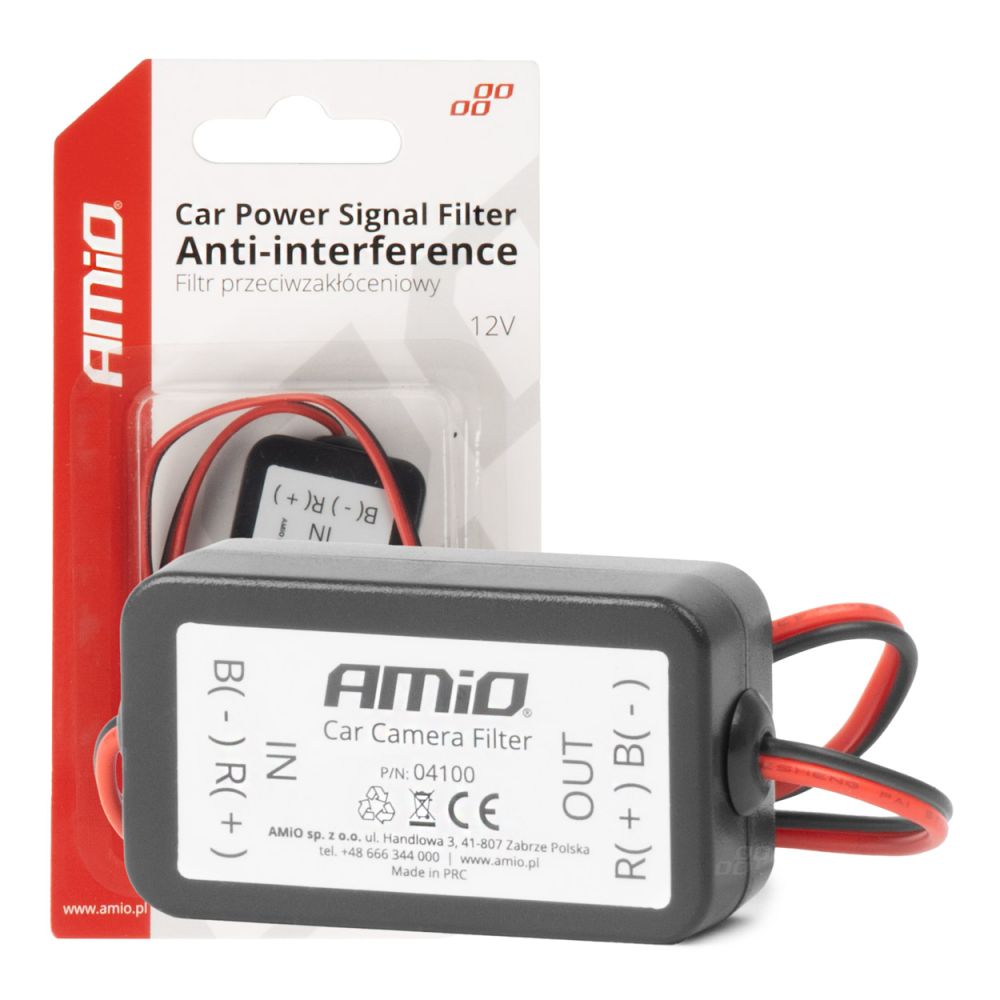 Amio - Φίλτρο Σήματος Κεραίας 12V 2A 24W για Σταθεροποίηση Τροφοδοσίας & Εξάλειψη Παρεμβολών σε Συστήματα Αυτοκινήτου με Βελτιωμένη Απόδοση Ήχου & Εικόνας - 1 Τεμ. (04100/AM)
