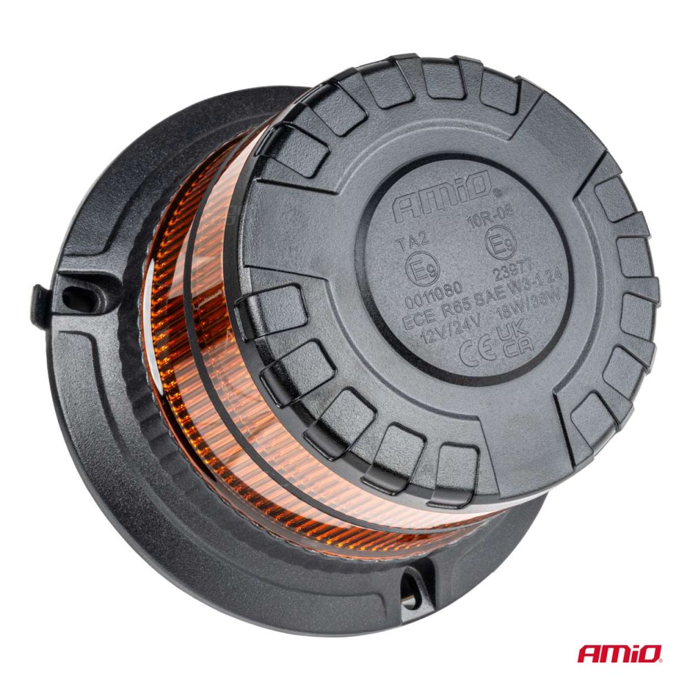 Amio - ΦΑΡΟΣ HEAVY DUTY W29M 12/24V ΠΟΡΤΟΚΑΛΙ 16LED ΜΑΓΝΗΤΙΚΟΣ/ΒΙΔΩΤΟΣ ΜΕ ΦΙΣ ΑΝΑΠΤΗΡΑ Υ103mm Φ110mm - 1 τεμ. (04110/AM)